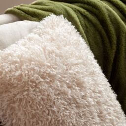 Furn Rowan Faux Fur Cushion in Beige - Size: 50 cm x 50 cm - thumbnail 3