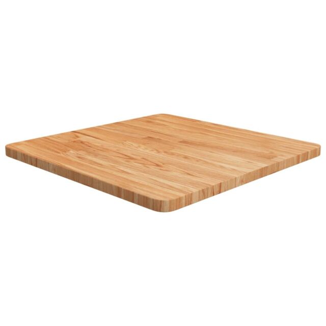 Berkfield Home Square Table Top Light Brown 60x60x2.5cm Treated Solid Wood Oak - Size: 60x60x2.5 cm - image 1