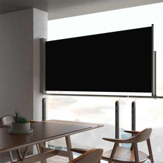 Berkfield Home Patio Retractable Side Awning 60x300 cm Black - image 1