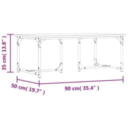 Berkfield Home Decorative Coffee Table Black 90x50x35 cm Engineered Wood - Size: 90 x 50 x 35 cm - thumbnail 8
