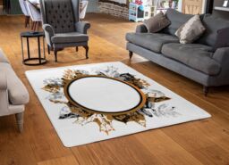 Benjamin Tate Design Paint Print Autumn Decoration Designer Rug in Natural - Size: Large - thumbnail 2