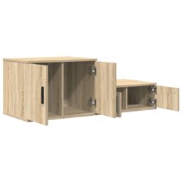 Berkfield Home Storage Cabinet Sonoma Oak 127x41x40 cm Engineered Wood in Beige - Size: 127 x 41 x 40 cm - thumbnail 6
