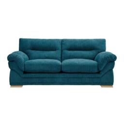 SOFASELECTION UK Amalfi 3 Seater Claude Sofa Modern Plush Fabric in Blue in Teal - Size: 3 Pack - thumbnail 1