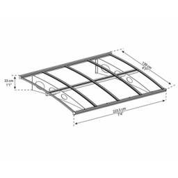 Palram Patio Cover Herald Door Awning Canopy 2230 Mist - L223.5 cm - Grey - thumbnail 2