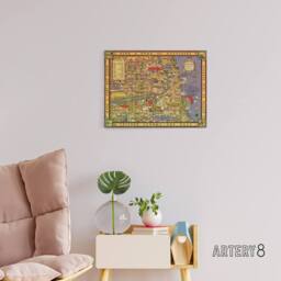 "Artery8 Erickson 1931 Map of Chicago Gangland Canvas Wall Art Print - Size: W18"" x H24""" - thumbnail 3