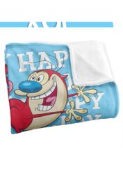 Ren & Stimpy Happy Happy Joy Joy Silky Touch Super Soft Throw Blanket 152 X 127 cm in White - thumbnail 3
