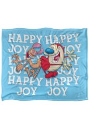 Ren & Stimpy Happy Happy Joy Joy Silky Touch Super Soft Throw Blanket 152 X 127 cm in White - thumbnail 1