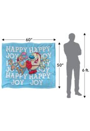 Ren & Stimpy Happy Happy Joy Joy Silky Touch Super Soft Throw Blanket 152 X 127 cm in White - thumbnail 5