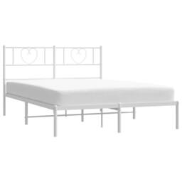Berkfield Home Metal Bed Frame with Headboard White 135x190 cm Double - thumbnail 3