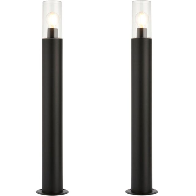 Loops 2 PACK Outdoor Bollard Post Light - 15W E27 LED - 800mm Height - Stainless Steel in Metallics - image 1