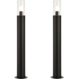Loops 2 PACK Outdoor Bollard Post Light - 15W E27 LED - 800mm Height - Stainless Steel in Metallics