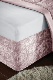 Catherine Lansfield 'Crushed Velvet' Divan Base Wrap in Pink - Size: Double - thumbnail 1