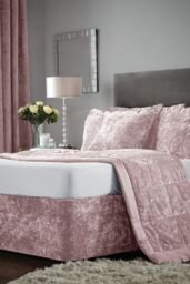 Catherine Lansfield 'Crushed Velvet' Divan Base Wrap in Pink - Size: Double - thumbnail 5