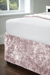 Catherine Lansfield 'Crushed Velvet' Divan Base Wrap in Pink - Size: Double - thumbnail 2