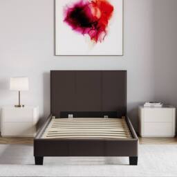 HD Designs Lisbon Single Faux Leather Bed Frame UKFR Fabric Storage in Brown - thumbnail 9