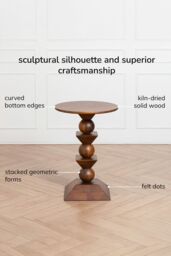 MH London Round Solid Mango Wood Side Table, Bedside End Table for Living Room & Bedroom - Gino in Walnut - thumbnail 4