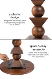 MH London Round Solid Mango Wood Side Table, Bedside End Table for Living Room & Bedroom - Gino in Walnut - thumbnail 6