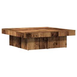 Berkfield Home Coffee Table Old Wood 90x90x28 cm Engineered Wood in Brown - Size: 90 x 90 x 28 cm - thumbnail 6