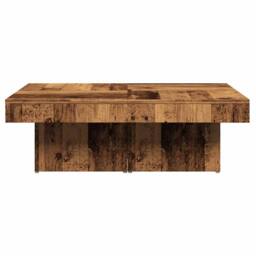Berkfield Home Coffee Table Old Wood 90x90x28 cm Engineered Wood in Brown - Size: 90 x 90 x 28 cm - thumbnail 5