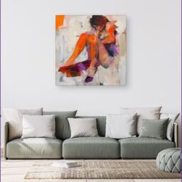 Warren Reed - Designer Poised In Reflection Canvas - Size: w40 inch x h40 inch - thumbnail 1