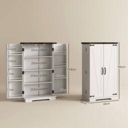 Wyld Haus Roka White Farmhouse Multi Storage Kitchen Cabinet - thumbnail 4