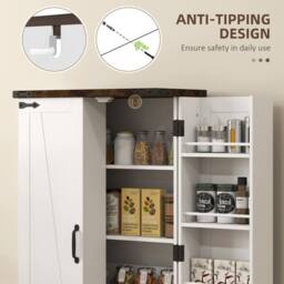 Wyld Haus Roka White Farmhouse Multi Storage Kitchen Cabinet - thumbnail 7
