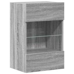 Berkfield Home TV Wall Cabinets with LED Lights 2 pcs Grey Sonoma 40x30x60.5 cm - thumbnail 6