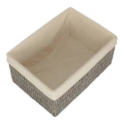 Red Hamper Paper Rope Storage Basket with White Cotton Lining - Size: Medium - thumbnail 2