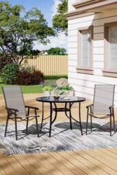 Living and Home 3Pcs Outdoor Garden Dining Bistro Set in Black - thumbnail 1