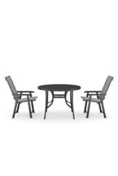 Living and Home 3Pcs Outdoor Garden Dining Bistro Set in Black - thumbnail 4