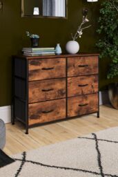 Home Discount Vida Designs Chorley 6 Drawer Chest Of Drawers UKFR Fabric Storage in Brown - thumbnail 1