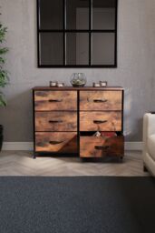 Home Discount Vida Designs Chorley 6 Drawer Chest Of Drawers UKFR Fabric Storage in Brown - thumbnail 9