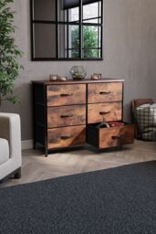 Home Discount Vida Designs Chorley 6 Drawer Chest Of Drawers UKFR Fabric Storage in Brown - thumbnail 7