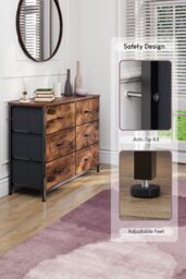 Home Discount Vida Designs Chorley 6 Drawer Chest Of Drawers UKFR Fabric Storage in Brown - thumbnail 5
