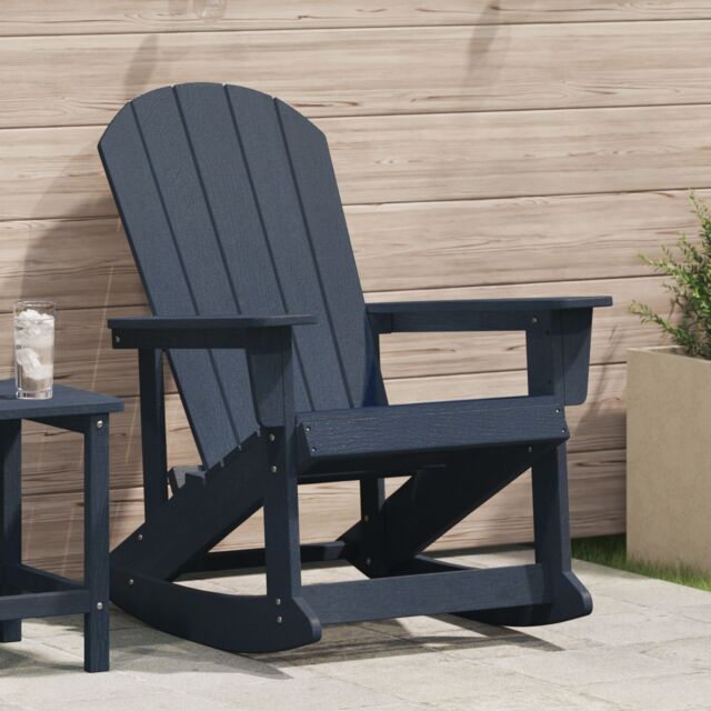 Berkfield Home Adirondack Rocking Chair Navy Blue 73.5x92x90 cm HDPE - image 1