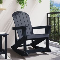 Berkfield Home Adirondack Rocking Chair Navy Blue 73.5x92x90 cm HDPE - thumbnail 3