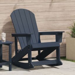 Berkfield Home Adirondack Rocking Chair Navy Blue 73.5x92x90 cm HDPE - thumbnail 1