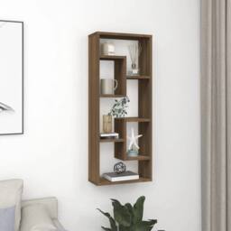 Berkfield Home Wall Shelf Brown Oak 36x16x90 cm Engineered Wood - Size: 36 x 16 x 90 cm - thumbnail 2