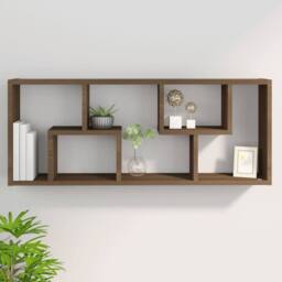 Berkfield Home Wall Shelf Brown Oak 36x16x90 cm Engineered Wood - Size: 36 x 16 x 90 cm - thumbnail 8