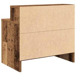 Berkfield Home Durable Bedside Cabinets with Drawer 2 pcs Old Wood 51x31x47 cm in Brown - Size: 51 x 31 x 47 cm - thumbnail 8