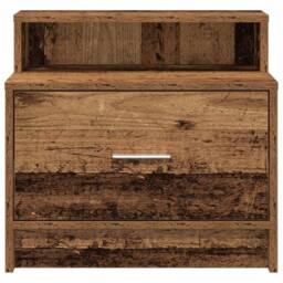 Berkfield Home Durable Bedside Cabinets with Drawer 2 pcs Old Wood 51x31x47 cm in Brown - Size: 51 x 31 x 47 cm - thumbnail 4