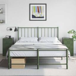 Berkfield Home Bedside Cabinets 2 pcs Olive Green 34.5x39x62 cm Steel - thumbnail 2