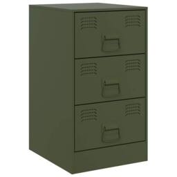 Berkfield Home Bedside Cabinets 2 pcs Olive Green 34.5x39x62 cm Steel - thumbnail 5