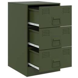 Berkfield Home Bedside Cabinets 2 pcs Olive Green 34.5x39x62 cm Steel - thumbnail 6