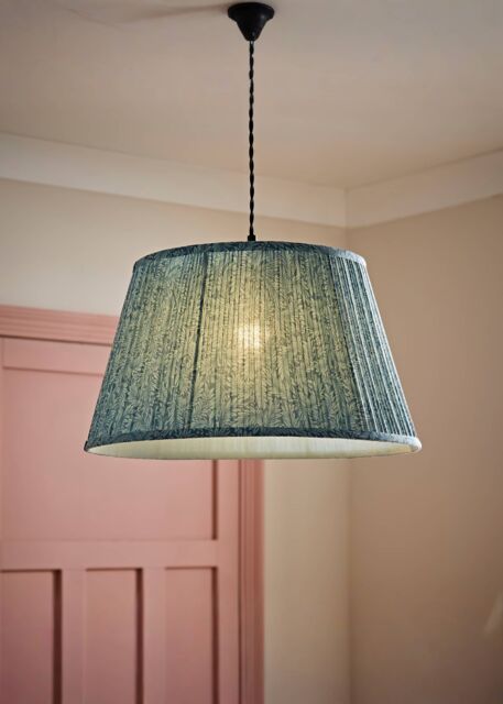 ValueLights Alba Pleated Tapered Leaf Easy Fit Ceiling Pendant Light Lamp Shade in Blue - Size: Large - image 1