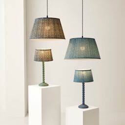 ValueLights Alba Pleated Tapered Leaf Easy Fit Ceiling Pendant Light Lamp Shade in Blue - Size: Large - thumbnail 6