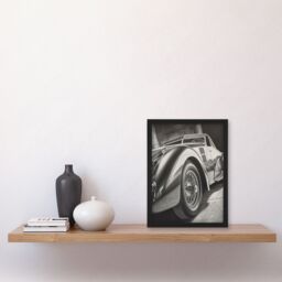 Artery8 Hyper Realism Pencil Drawing Sports Car Graphic Gift For Him Artwork Framed Wall Art Print A4 in Black - thumbnail 4