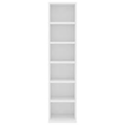 Berkfield Home CD Cabinet White 21x20x88 cm Engineered Wood - Size: 21 x 20 x 88 cm - thumbnail 4