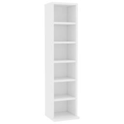 Berkfield Home CD Cabinet White 21x20x88 cm Engineered Wood - Size: 21 x 20 x 88 cm - thumbnail 2