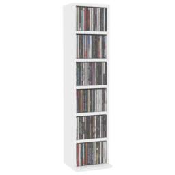 Berkfield Home CD Cabinet White 21x20x88 cm Engineered Wood - Size: 21 x 20 x 88 cm - thumbnail 3